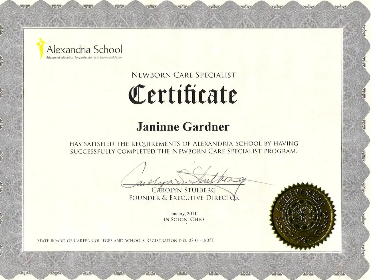 Newborn Care Specialist Certification